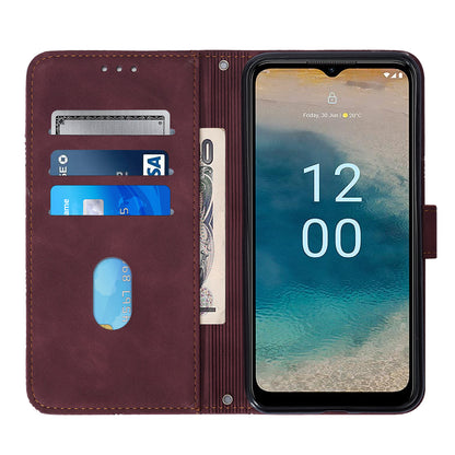 YB Imprinting Series-2 For Nokia G22 Anti-scratch PU Leather Phone Case Imprinted Lines Stand Wallet Cover