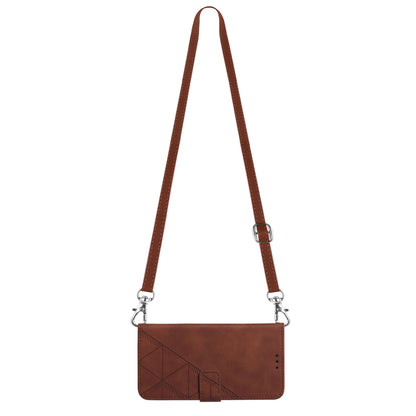 YB Imprinting Series-2 Stand Shell for Nokia C32 (TA-1534) PU Leather Phone Case Imprinted Lines Wallet Cover