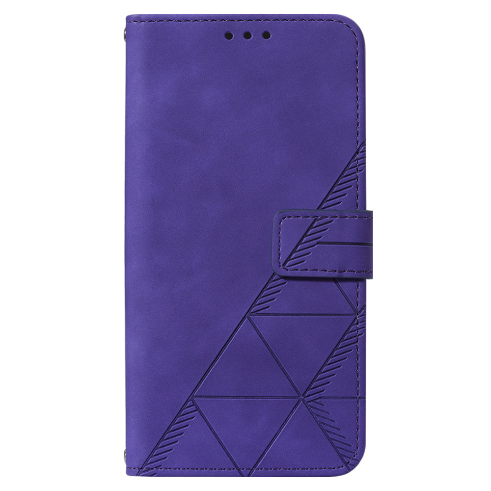 YB Imprinting Series-2 For Nokia C02 (TA-1522) Imprinted Lines PU Leather Wallet Case Phone Stand Cover