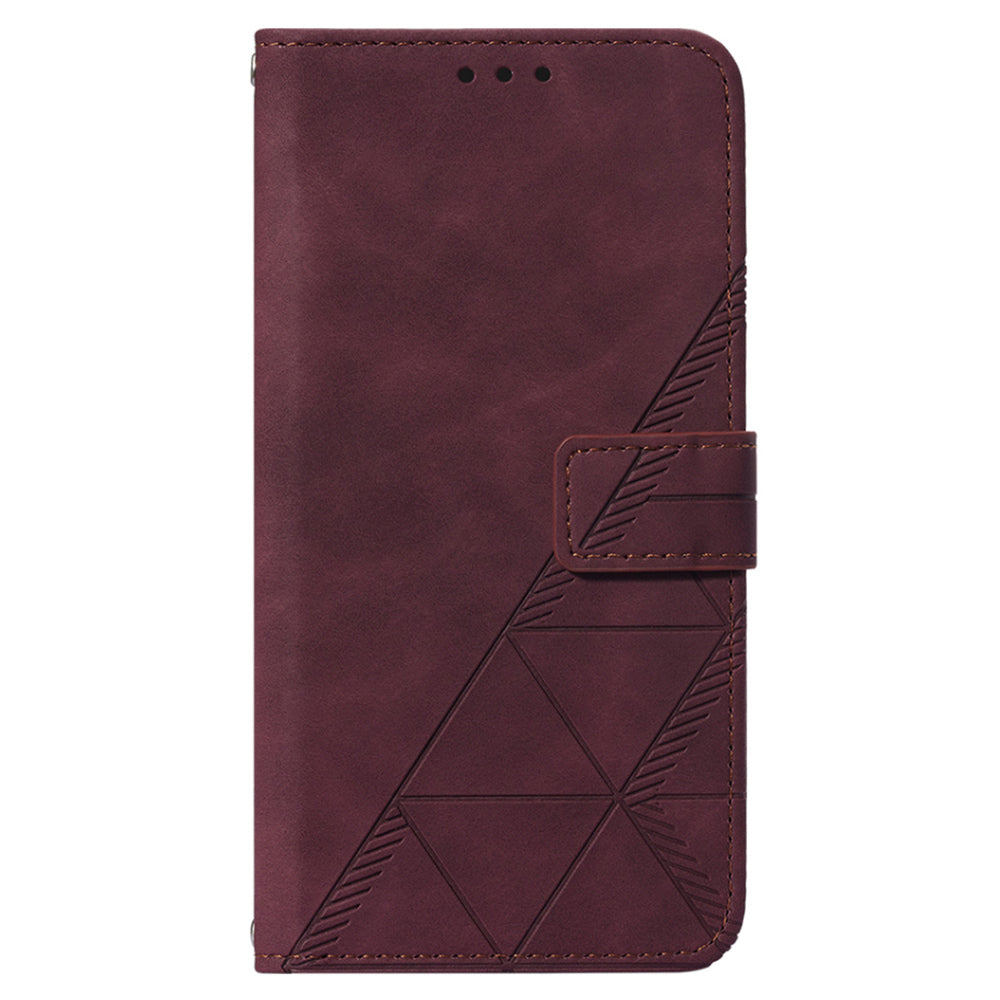 YB Imprinting Series-2 For Nokia C02 (TA-1522) Imprinted Lines PU Leather Wallet Case Phone Stand Cover