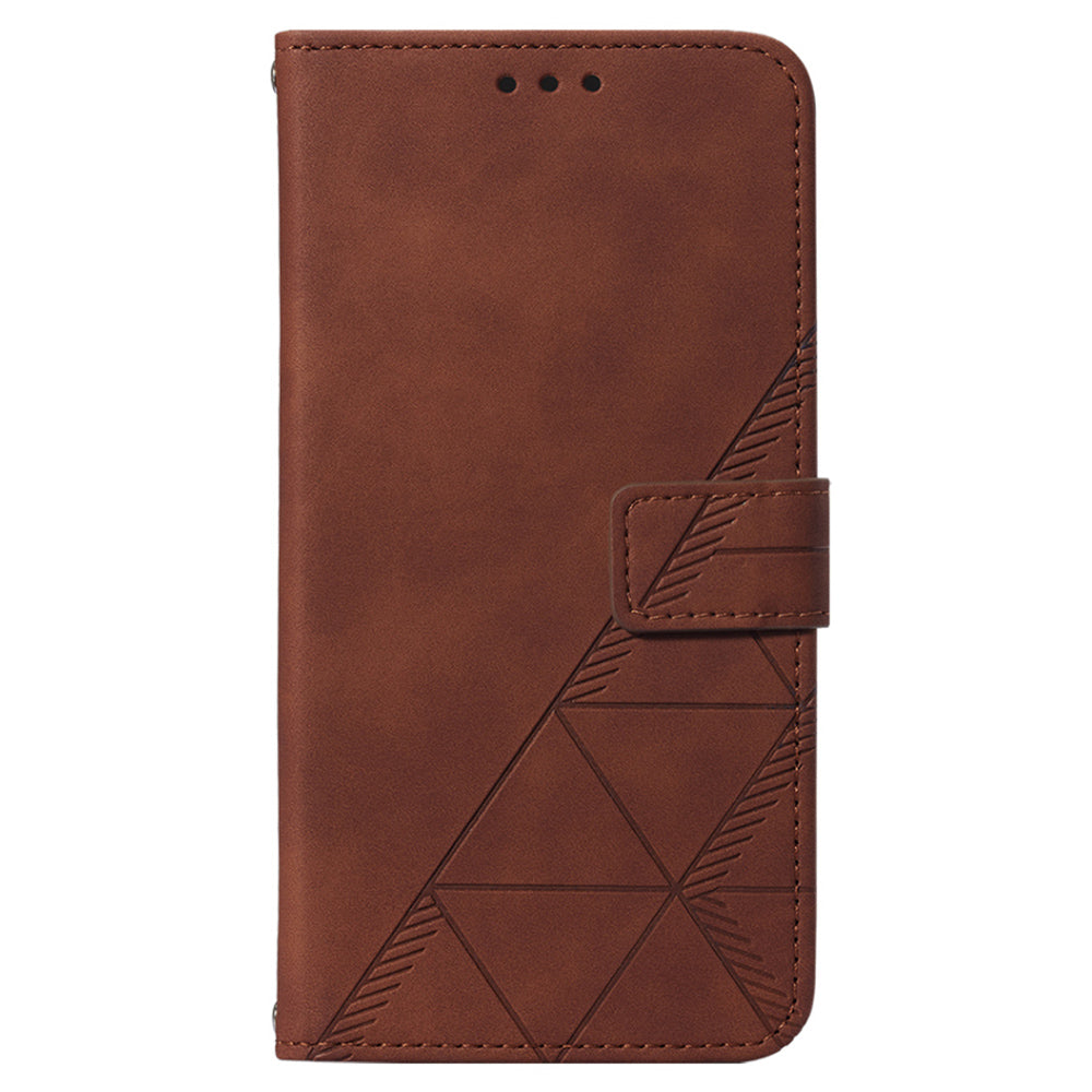 YB Imprinting Series-2 For Honor Magic5 Pro Imprinted Lines PU Leather Phone Case Anti-fall Stand Wallet Cover