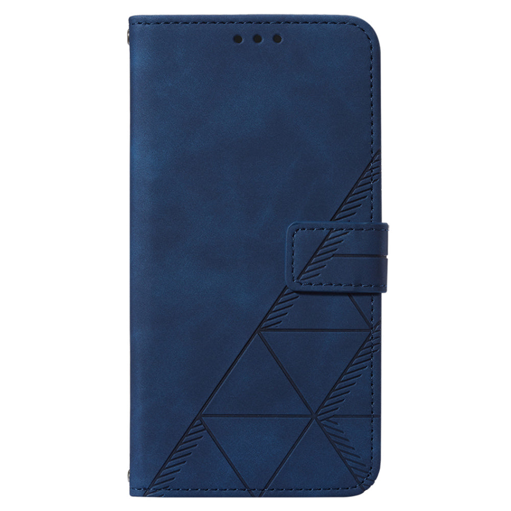 YB Imprinting Series-2 For Xiaomi 13 5G Imprinted Lines Wallet Cover Leather Phone Case with Stand
