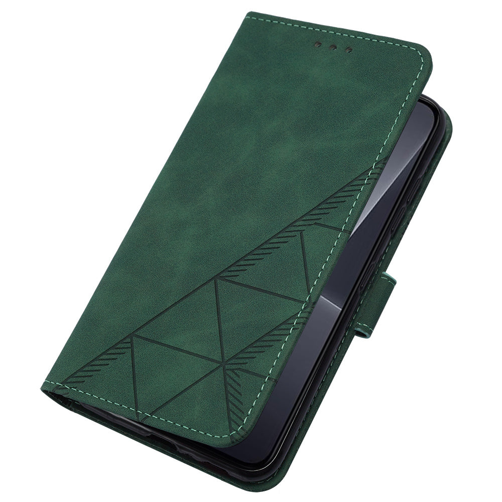 YB Imprinting Series-2 For Xiaomi 13 Pro 5G Anti-scratch Leather Phone Case Imprinted Lines Wallet Cover with Stand