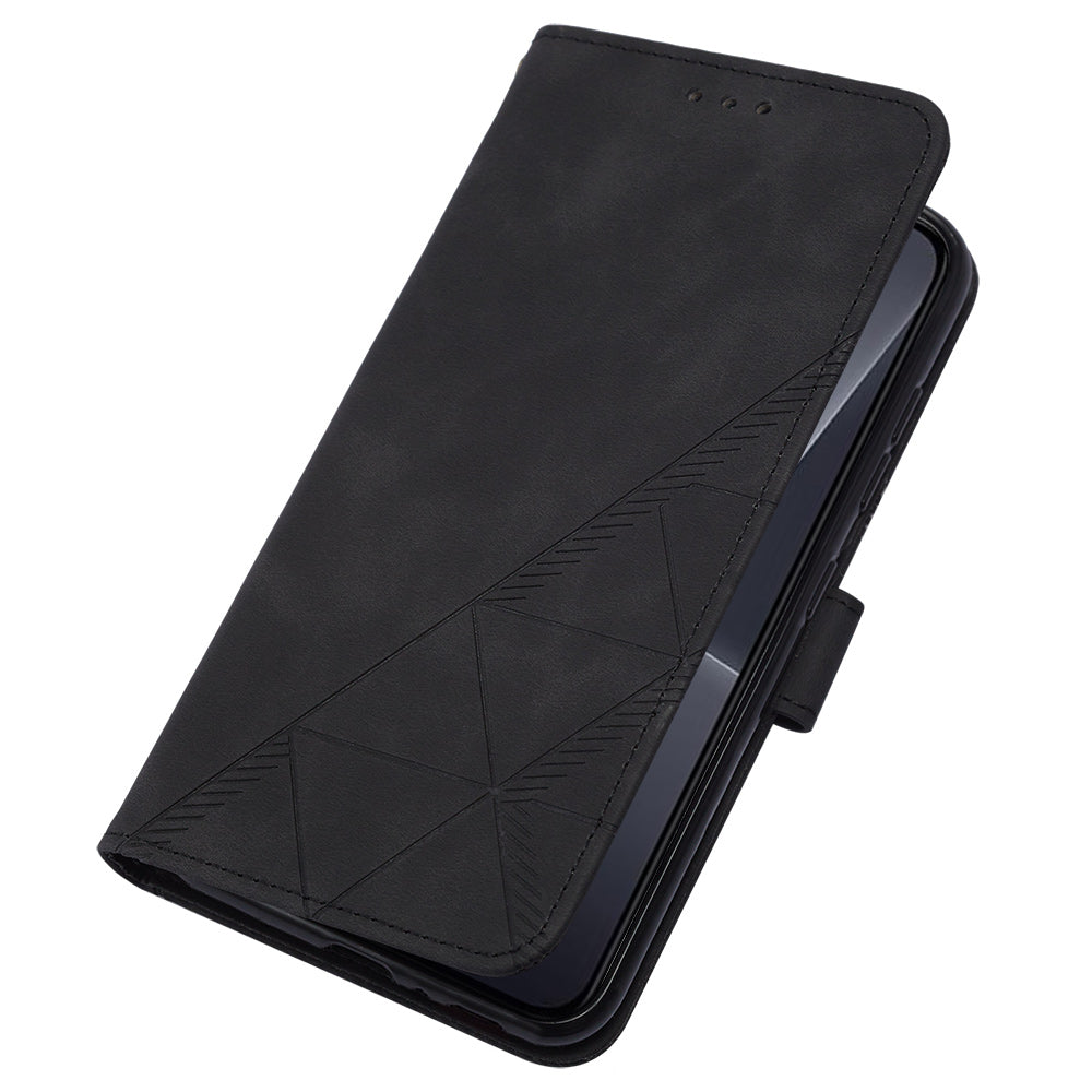YB Imprinting Series-2 For Xiaomi 13 Pro 5G Anti-scratch Leather Phone Case Imprinted Lines Wallet Cover with Stand