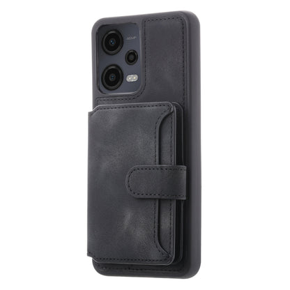 Kickstand Phone Case for Xiaomi Redmi Note 12 5G (China) / (India) / (Global) / Poco X5 5G , PU Leather Coated TPU RFID Blocking Wallet Back Cover