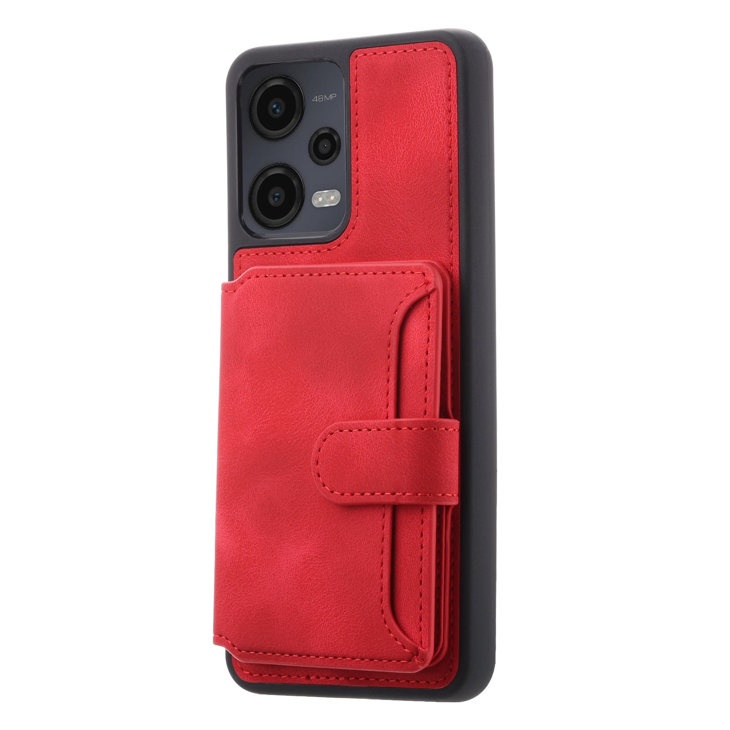 Kickstand Phone Case for Xiaomi Redmi Note 12 5G (China) / (India) / (Global) / Poco X5 5G , PU Leather Coated TPU RFID Blocking Wallet Back Cover