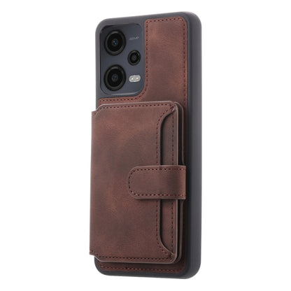 Kickstand Phone Case for Xiaomi Redmi Note 12 5G (China) / (India) / (Global) / Poco X5 5G , PU Leather Coated TPU RFID Blocking Wallet Back Cover