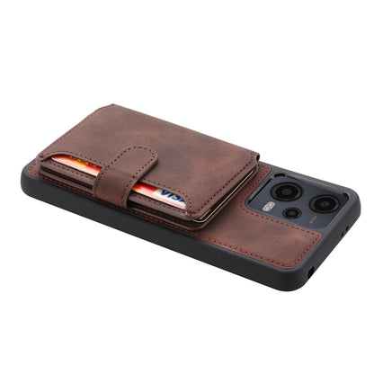 Kickstand Phone Case for Xiaomi Redmi Note 12 5G (China) / (India) / (Global) / Poco X5 5G , PU Leather Coated TPU RFID Blocking Wallet Back Cover