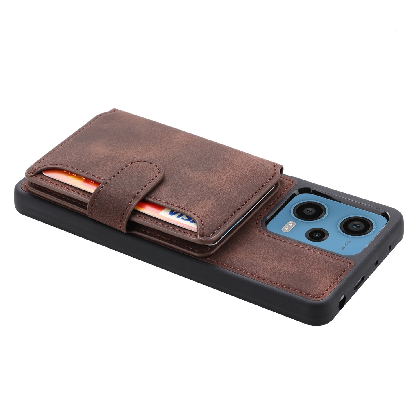 RFID Blocking Phone Case for Xiaomi Redmi Note 12 Pro 5G / Note 12 Pro Speed 5G / Poco X5 Pro 5G , Leather Coated TPU Wallet Kickstand Cover