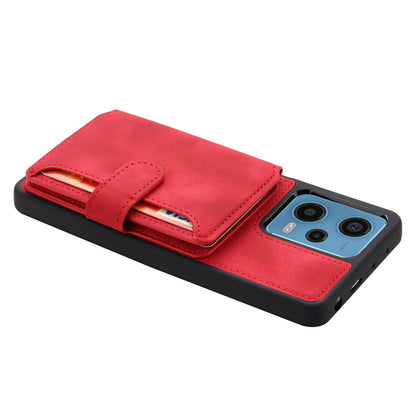 RFID Blocking Phone Case for Xiaomi Redmi Note 12 Pro 5G / Note 12 Pro Speed 5G / Poco X5 Pro 5G , Leather Coated TPU Wallet Kickstand Cover