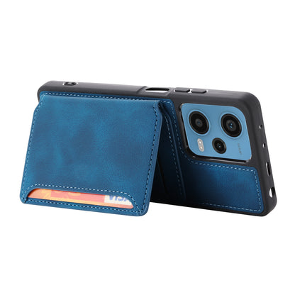 RFID Blocking Phone Case for Xiaomi Redmi Note 12 Pro 5G / Note 12 Pro Speed 5G / Poco X5 Pro 5G , Leather Coated TPU Wallet Kickstand Cover
