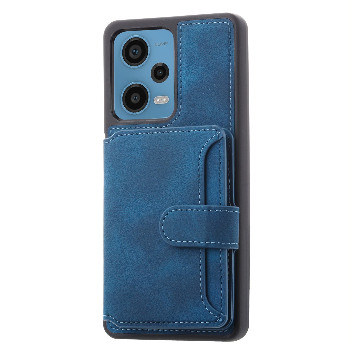RFID Blocking Phone Case for Xiaomi Redmi Note 12 Pro 5G / Note 12 Pro Speed 5G / Poco X5 Pro 5G , Leather Coated TPU Wallet Kickstand Cover
