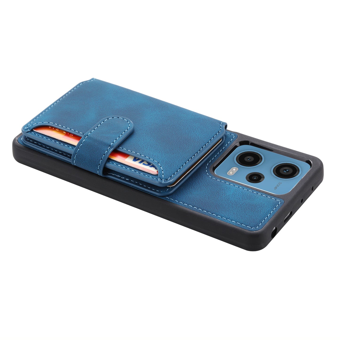 RFID Blocking Phone Case for Xiaomi Redmi Note 12 Pro 5G / Note 12 Pro Speed 5G / Poco X5 Pro 5G , Leather Coated TPU Wallet Kickstand Cover