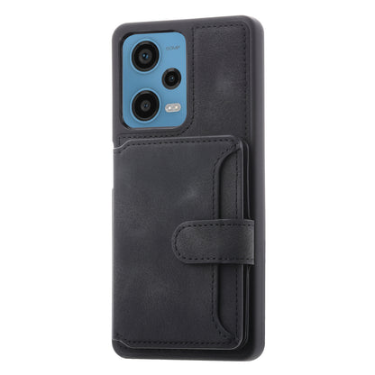 RFID Blocking Phone Case for Xiaomi Redmi Note 12 Pro 5G / Note 12 Pro Speed 5G / Poco X5 Pro 5G , Leather Coated TPU Wallet Kickstand Cover
