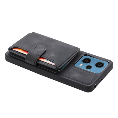 RFID Blocking Phone Case for Xiaomi Redmi Note 12 Pro 5G / Note 12 Pro Speed 5G / Poco X5 Pro 5G , Leather Coated TPU Wallet Kickstand Cover