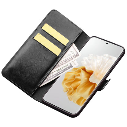 QIALINO For Huawei P60 Genuine Cow Leather Wallet Phone Case Stand Shockproof Folio Cover