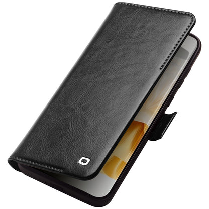QIALINO For Huawei P60 Genuine Cow Leather Wallet Phone Case Stand Shockproof Folio Cover