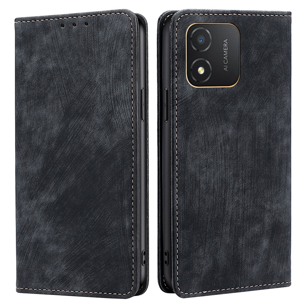 For Honor X5 4G Shockproof PU Leather RFID Blocking Phone Case Stand Wallet Flip Cover
