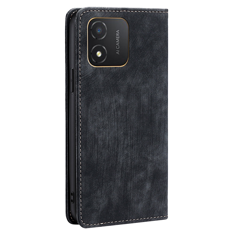 For Honor X5 4G Shockproof PU Leather RFID Blocking Phone Case Stand Wallet Flip Cover