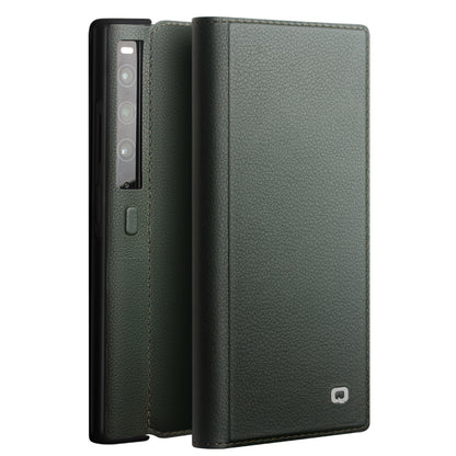 QIALINO For Huawei Mate Xs 2 Genuine Cow Leather Flip Case Stand Magnetic Full Protection Phone Cover