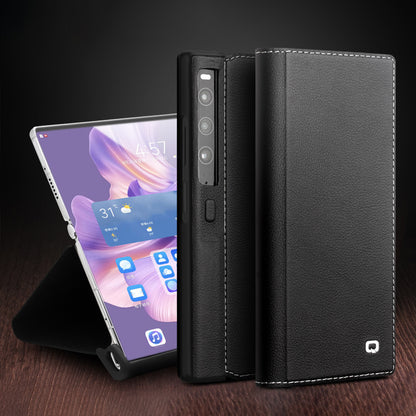 QIALINO For Huawei Mate Xs 2 Genuine Cow Leather Flip Case Stand Magnetic Full Protection Phone Cover