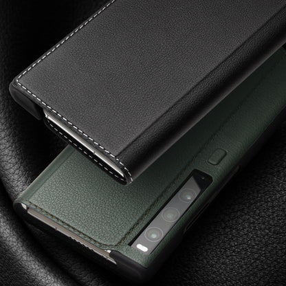 QIALINO For Huawei Mate Xs 2 Genuine Cow Leather Flip Case Stand Magnetic Full Protection Phone Cover