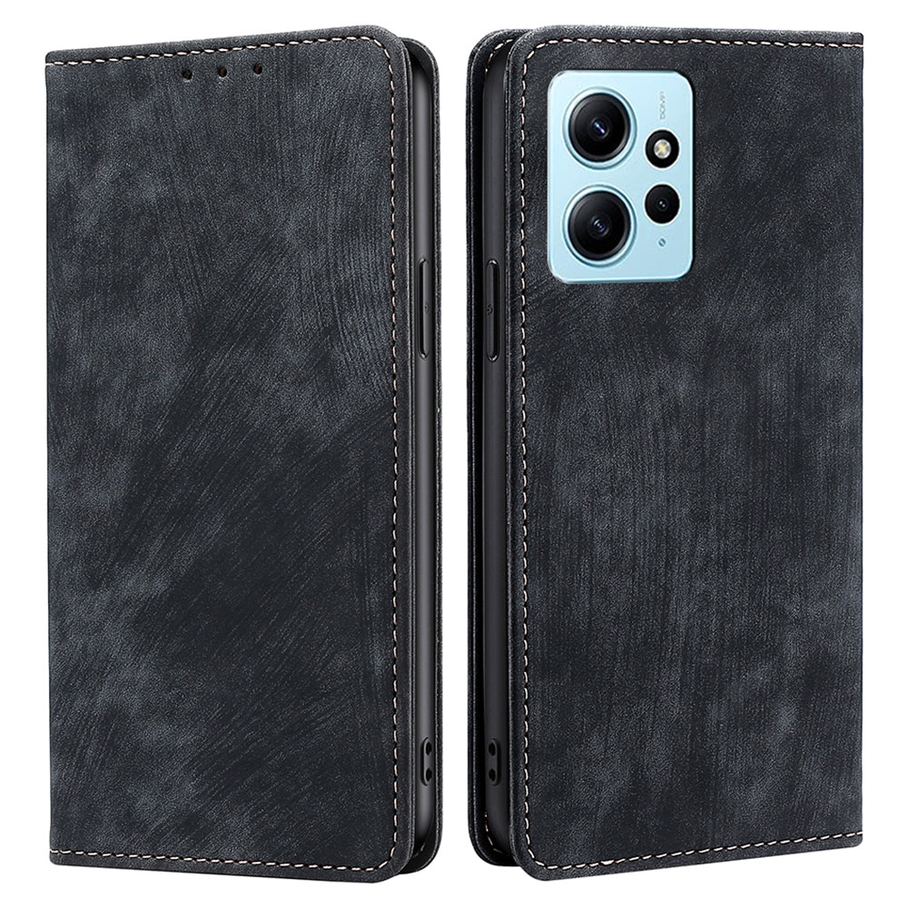 For Xiaomi Redmi Note 12 4G PU Leather RFID Blocking Phone Case Stand Wallet Drop-proof Flip Cover