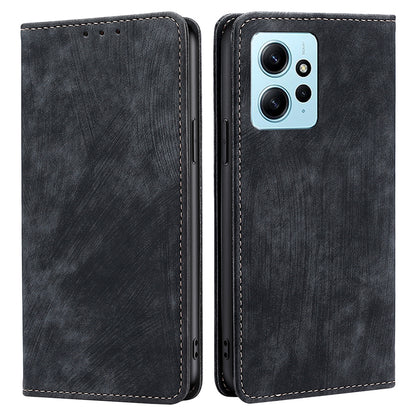 For Xiaomi Redmi Note 12 4G PU Leather RFID Blocking Phone Case Stand Wallet Drop-proof Flip Cover