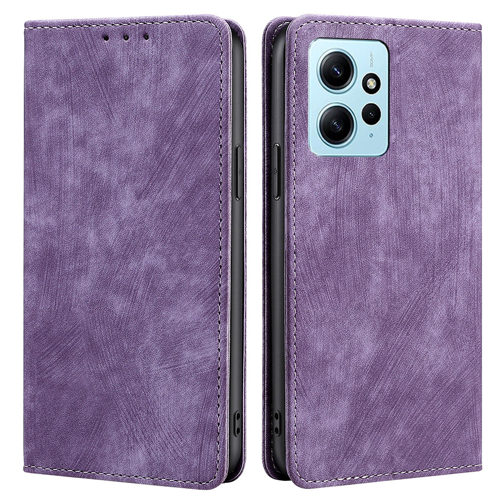 For Xiaomi Redmi Note 12 4G PU Leather RFID Blocking Phone Case Stand Wallet Drop-proof Flip Cover