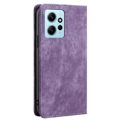 For Xiaomi Redmi Note 12 4G PU Leather RFID Blocking Phone Case Stand Wallet Drop-proof Flip Cover