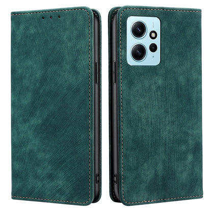 For Xiaomi Redmi Note 12 4G PU Leather RFID Blocking Phone Case Stand Wallet Drop-proof Flip Cover