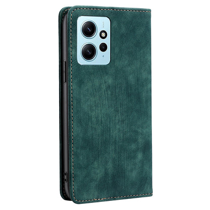 For Xiaomi Redmi Note 12 4G PU Leather RFID Blocking Phone Case Stand Wallet Drop-proof Flip Cover