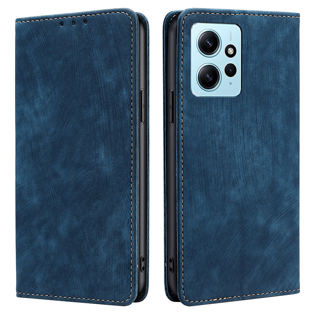 For Xiaomi Redmi Note 12 4G PU Leather RFID Blocking Phone Case Stand Wallet Drop-proof Flip Cover
