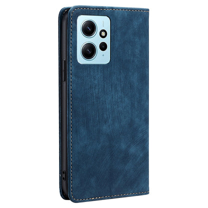 For Xiaomi Redmi Note 12 4G PU Leather RFID Blocking Phone Case Stand Wallet Drop-proof Flip Cover