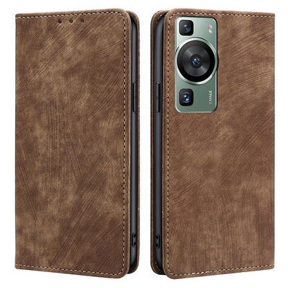For Huawei P60 / P60 Pro PU Leather Stand Wallet RFID Blocking Phone Case Anti-scratch Flip Cover