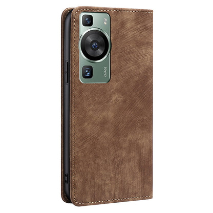 For Huawei P60 / P60 Pro PU Leather Stand Wallet RFID Blocking Phone Case Anti-scratch Flip Cover