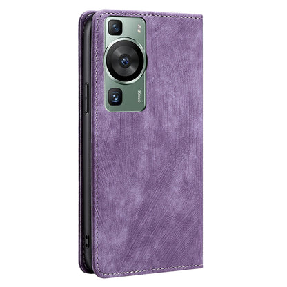 For Huawei P60 / P60 Pro PU Leather Stand Wallet RFID Blocking Phone Case Anti-scratch Flip Cover