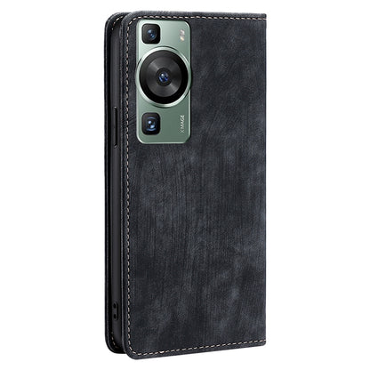 For Huawei P60 / P60 Pro PU Leather Stand Wallet RFID Blocking Phone Case Anti-scratch Flip Cover