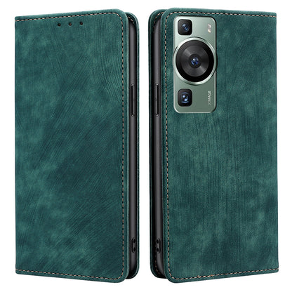 For Huawei P60 / P60 Pro PU Leather Stand Wallet RFID Blocking Phone Case Anti-scratch Flip Cover