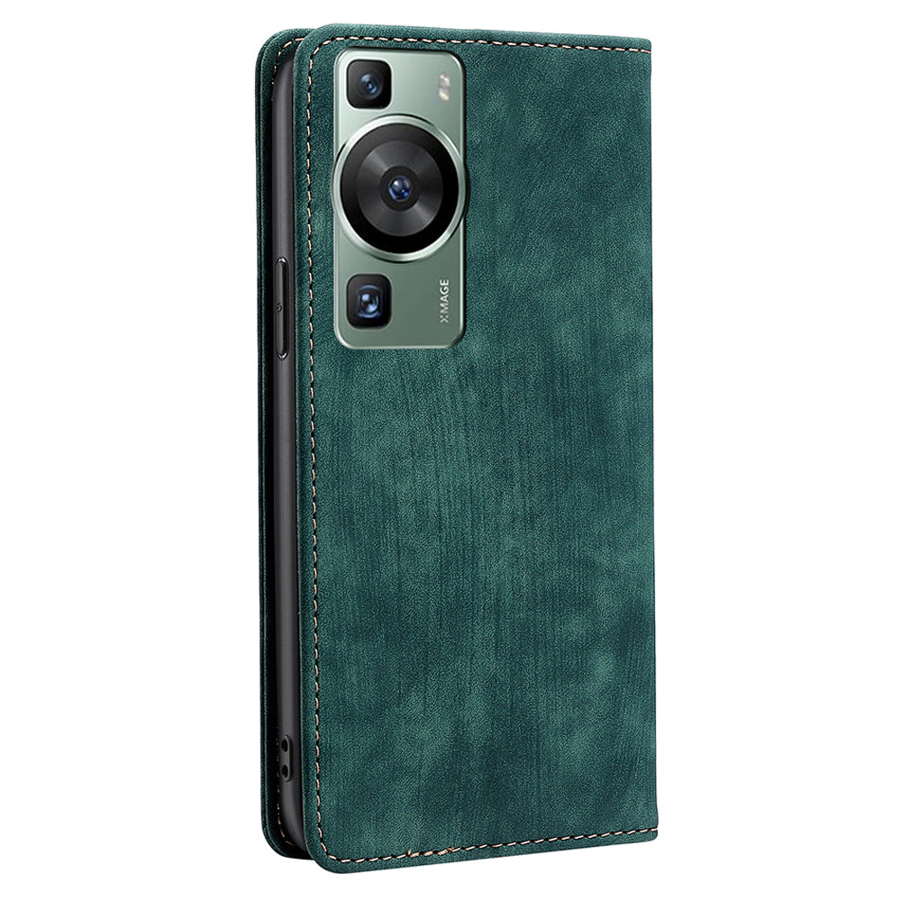 For Huawei P60 / P60 Pro PU Leather Stand Wallet RFID Blocking Phone Case Anti-scratch Flip Cover