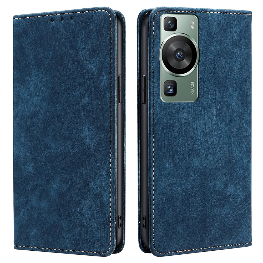 For Huawei P60 / P60 Pro PU Leather Stand Wallet RFID Blocking Phone Case Anti-scratch Flip Cover