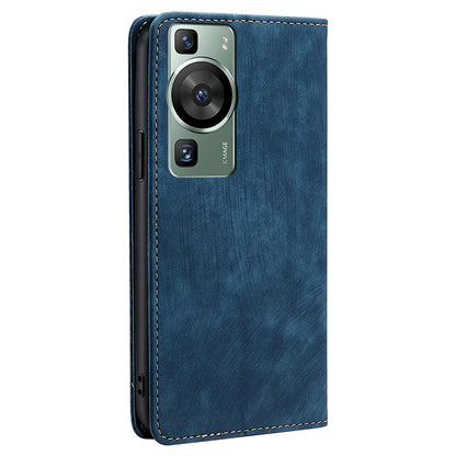 For Huawei P60 / P60 Pro PU Leather Stand Wallet RFID Blocking Phone Case Anti-scratch Flip Cover