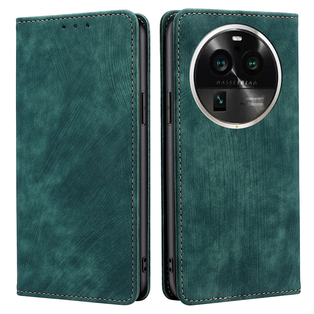 For Oppo Find X6 Pro PU Leather Stand Wallet RFID Blocking Drop-proof Phone Case Flip Cover