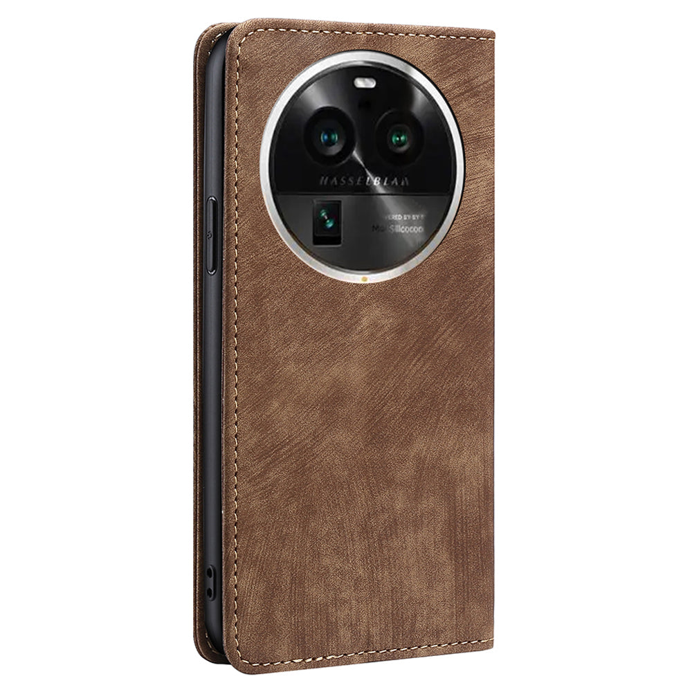 For Oppo Find X6 Pro PU Leather Stand Wallet RFID Blocking Drop-proof Phone Case Flip Cover