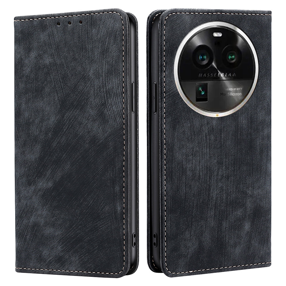 For Oppo Find X6 Pro PU Leather Stand Wallet RFID Blocking Drop-proof Phone Case Flip Cover