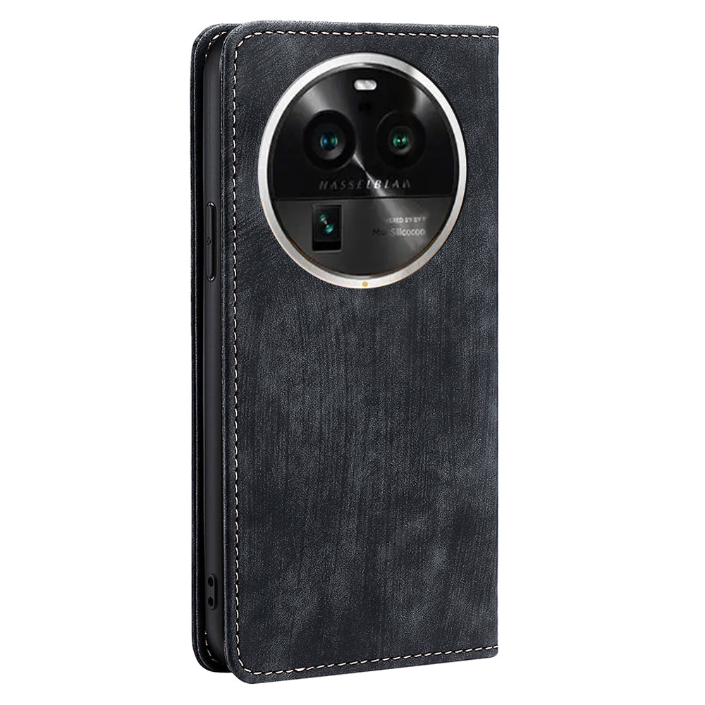 For Oppo Find X6 Pro PU Leather Stand Wallet RFID Blocking Drop-proof Phone Case Flip Cover