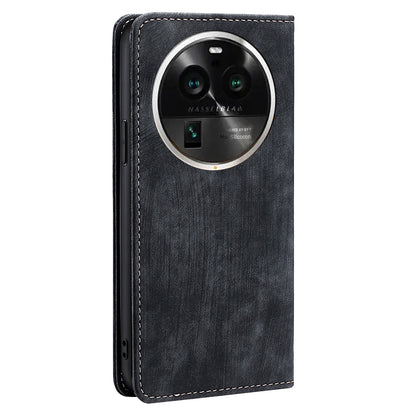 For Oppo Find X6 Pro PU Leather Stand Wallet RFID Blocking Drop-proof Phone Case Flip Cover