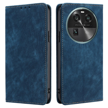RFID Blocking Shell for Oppo Find X6 PU Leather Stand Wallet Drop-proof Phone Case Flip Cover