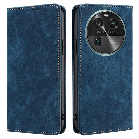 RFID Blocking Shell for Oppo Find X6 PU Leather Stand Wallet Drop-proof Phone Case Flip Cover