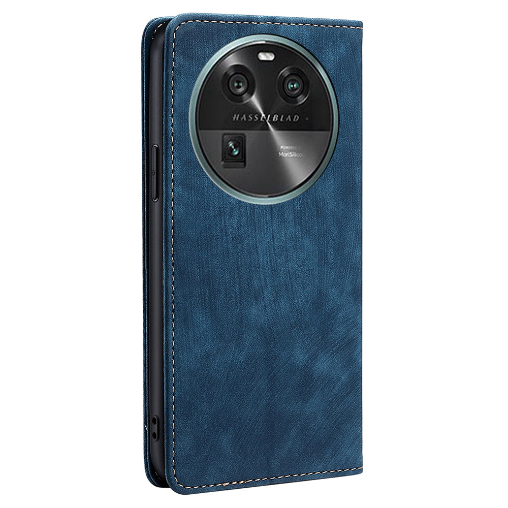 RFID Blocking Shell for Oppo Find X6 PU Leather Stand Wallet Drop-proof Phone Case Flip Cover